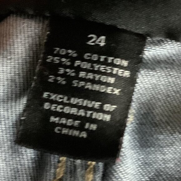 Venezia Womens Distressed Denim Jeans Sz 24 Blue 5 Pocket Design Button Closure - Picture 5 of 16